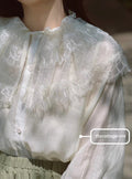 Big Lace Collar Light Weighted Blouse