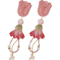 Handmade Fairycore Tulip Drop Earrings
