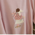 Cute Little Girl Embroidered T Shirt