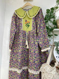 Farmcore Embroidered Dress With Drawstring