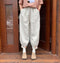 Floral Embroidered Hem Linen Crop Pants