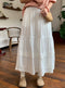 Mori Basic Style Lace Trim Skirt
