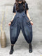 Denim Embroidered Dungarees