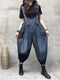 Denim Embroidered Dungarees