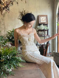 cottagecore slip dress Cottage Bloom Embroidered Cotton Slip Dress