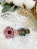 Cute Hand Crocheted Flowers Hair Pin