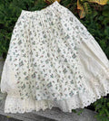 Double Layered Lace Hem Floral Skirt