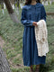 Big Collar Denim Midi Dress