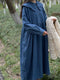 Big Collar Denim Midi Dress