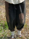 Dirtcore Washed Linen Patchwork Crop Pants