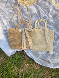Handmade 2 Way Straw Bag With Lace Ribbon