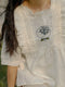 Cute Loose Fit Embroidered Linen Top