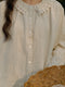 Forestcore Crocheted Collar Linen Shirt