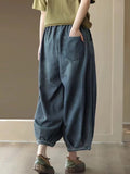 Casual Wide Leg Crop Jeans Bloomers