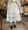 Spring Embroidered Cotton Skirt