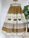 Embroidered Lace Trim Floral Skirt