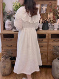Big Lace Collar Embroidered Dress