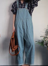 Basic Style Cotton Denim Dungarees