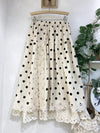 Cute Double Layered Linen Polka Dot Skirt