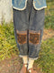 Patchwork Pockets Denim Crop Pants