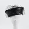 Retro French Style PU Leather Tulle Beret Hat