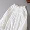 100% Linen Solid Color Lace Trim Dress