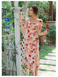 Fairycore Sweet Cheongsam Floral Dress