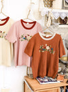 Cute 3D Hand Embroidered Knitted T Shirt