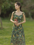 Vintage Floral Print Slip Dress