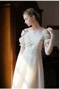 Fairycore Faux Pearl Collar Dress