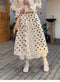 Cute Double Layered Linen Polka Dot Skirt