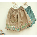 Wide Leg A Shape Embroidered Shorts