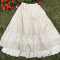 Linen Double Layered Embroidered Skirt
